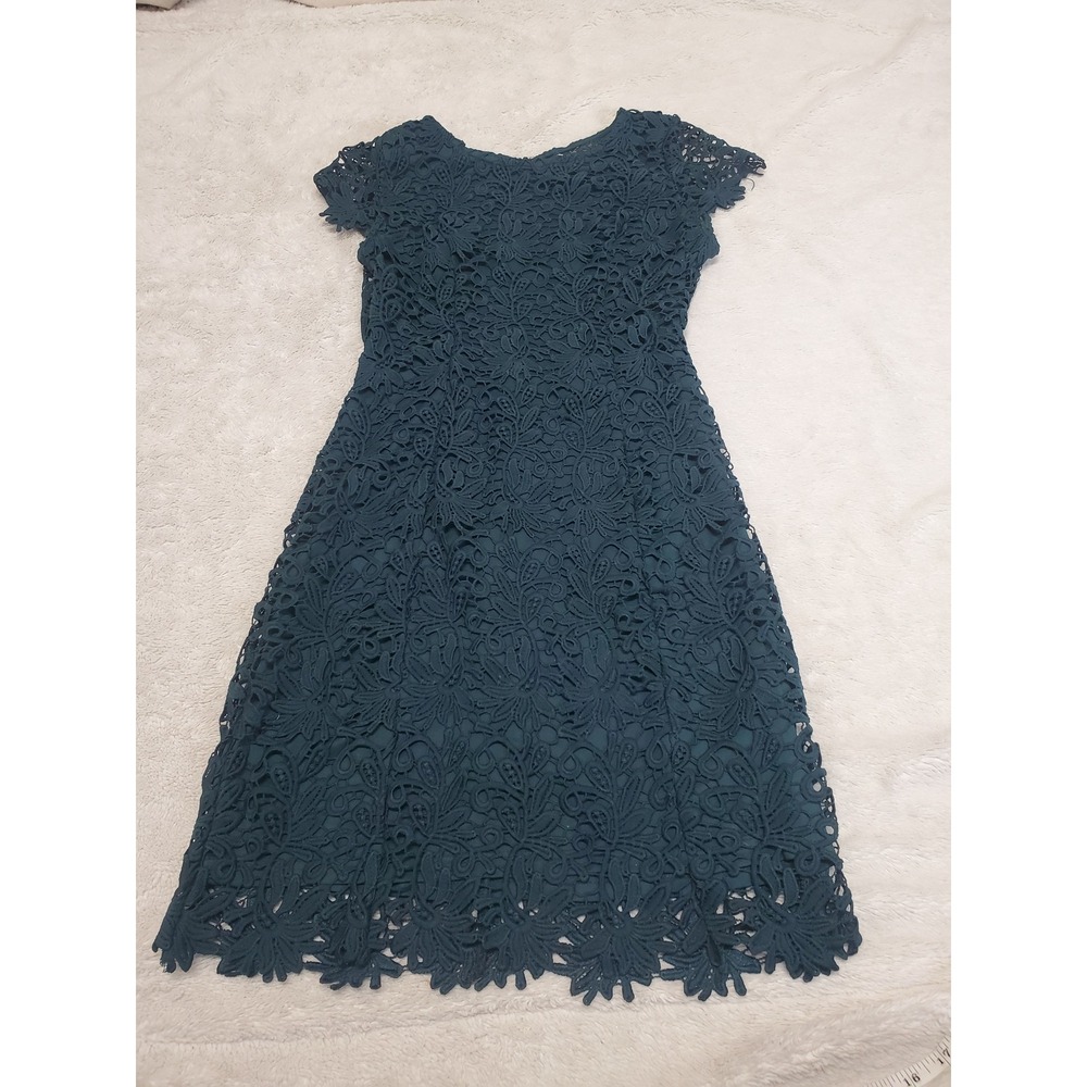 Lulus Deep Green Lace Midi Dress Medium Formal Romantic Feminine Occasion